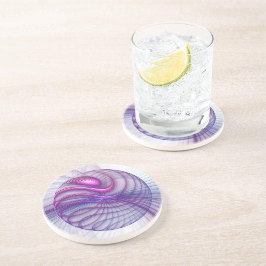 Schöne Schwung Modernes Abstraktes Fraktal Art Pin Getränkeuntersetzer (Seite)