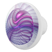 Schöne Schwung Modernes Abstraktes Fraktal Art Pin Keramikknauf (Rechts)