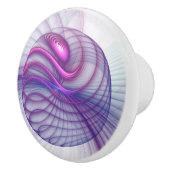 Schöne Schwung Modernes Abstraktes Fraktal Art Pin Keramikknauf (Rechts)