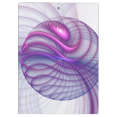 Schöne Schwung Modernes Abstraktes Fraktal Art Pin Klemmbrett (Rückseite)