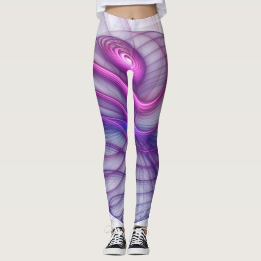 Schöne Schwung Modernes Abstraktes Fraktal Art Pin Leggings (Vorderseite)