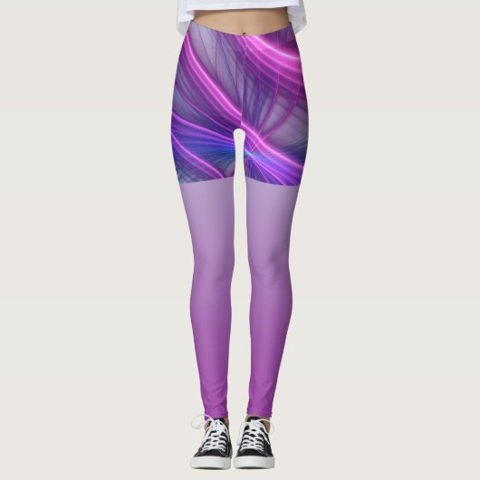 Schöne Schwung Modernes Abstraktes Fraktal Art Pin Leggings (Vorderseite)