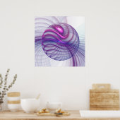 Schöne Schwung Modernes Abstraktes Fraktal Art Pin Poster (Küche)
