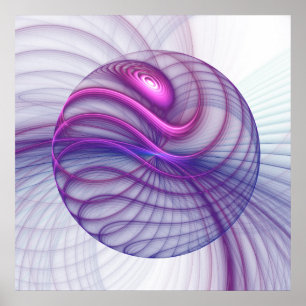 Schöne Schwung Modernes Abstraktes Fraktal Art Pin Poster