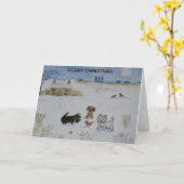 Schöne Scottie dog Westie Terrier Christmas Card Karte (Gelbe Blume)