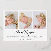 Schöne Script-Foto-Geburtstagskarten Folieneinladung (Rückseite)