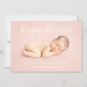 Schöne Script Magnetic Foto Geburtsankündigung Magneteinladung (Vorderseite)