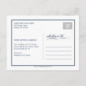 Schöne Script-Save the Date-Karte Ankündigungspostkarte (Rückseite)