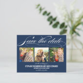 Schöne Script-Save the Date-Karte Ankündigungspostkarte (Stehend Vorderseite)
