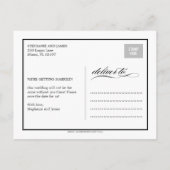 Schöne Script-Save the Date-Karte Ankündigungspostkarte (Rückseite)