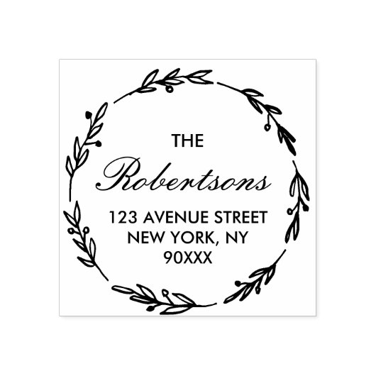 schöne Script-Zuhause-Adresse Gummistempel (Prägung)