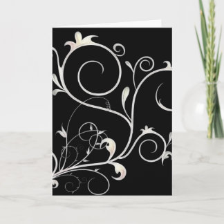 Schöne Scrollwork Reben D3 Blank Grußkarte Karte