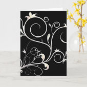 Schöne Scrollwork Reben D3 Blank Grußkarte Karte (Gelbe Blume)