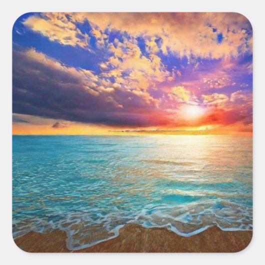 Schöne Sea Square Sticker (Vorderseite)