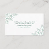 Schöne Seafoam Grüne Blumenstrasse Kunst Visitenkarte (Rückseite)