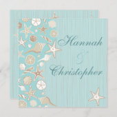 Schöne Seashell Beach Hochzeit Einladung (Vorne/Hinten)