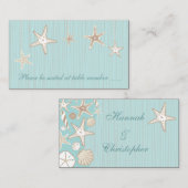 Schöne Seashell Beach Hochzeitstisch-Platzkarten Platzkarte (Vorne/Hinten)
