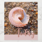 Schöne Seashell in Pale Pink Heute feiern Weinetikett (Einzelnes Label)
