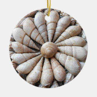 Schöne Seashell-Rundschreiben-Verzierung Keramik Ornament