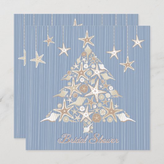 Schöne Seashell Tree Bridal Dusche Einladung (Vorne/Hinten)