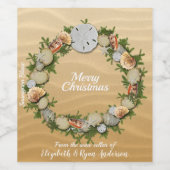 Schöne Seashells Sand Dollar Starfish Weihnachten Weinetikett (Einzelnes Label)