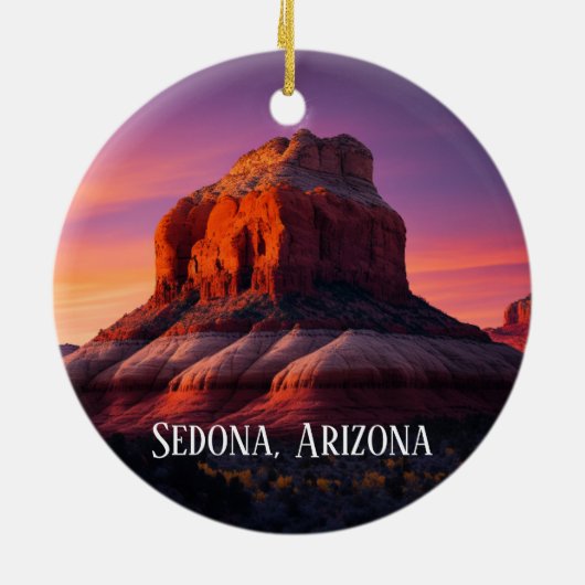 Schöne Sedona Arizona Rote Felsen Landschaft Kunst Keramik Ornament (Hinten)