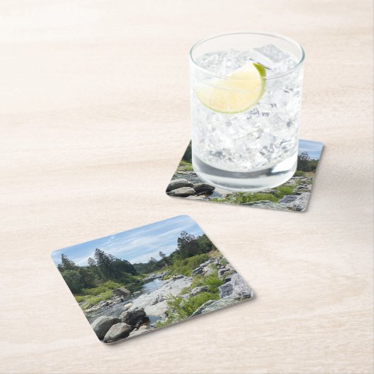 Schöne Seenlandschaft Tahoe Rechteckiger Pappuntersetzer (Vor Ort)