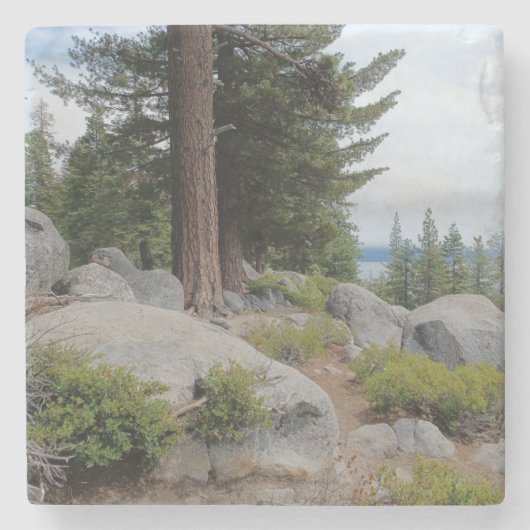 Schöne Seenlandschaft Tahoe Steinuntersetzer (Vorderseite)