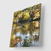 Schöne Seeszene Quadratische Wanduhr (Winkel)