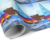 Schöne Segelboote Geschenkpapier (Rolleneckpunkt)