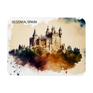 Schöne Segovia Spanien Burg Gemälde Magnet