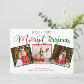Schöne, sehr frohe Weihnachten 3 Foto Collage (Stehend Vorderseite)