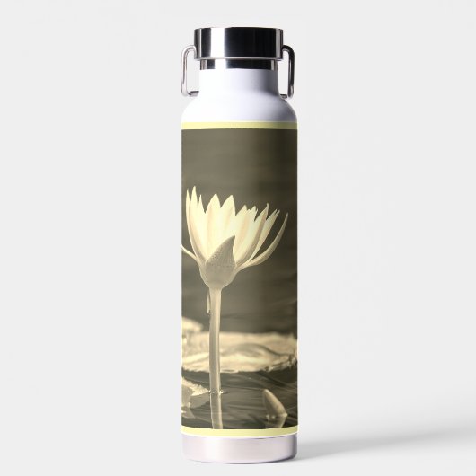Schöne Sepia-Seerose Trinkflasche (Vorne)