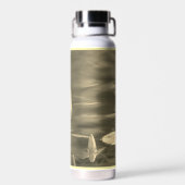 Schöne Sepia-Seerose Trinkflasche (Rückseite)
