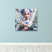 Schöne September Fairy in Asters Leinwanddruck (Insitu (Holzboden))