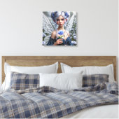 Schöne September Fairy in Asters Leinwanddruck (Insitu (Schlafzimmer))