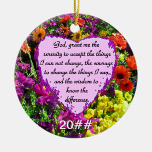 SCHÖNE SERENITY PRAYER FOTO DESIGN KERAMIK ORNAMENT