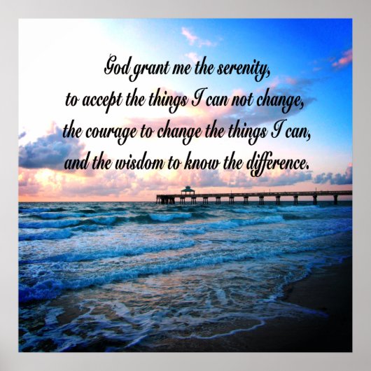 SCHÖNE SERENITY PRAYER OCEAN SCENE POSTER (Vorne)