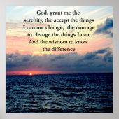 SCHÖNE SERENITY PRAYER SONNE ÜBER DEM OZEAN POSTER (Vorne)
