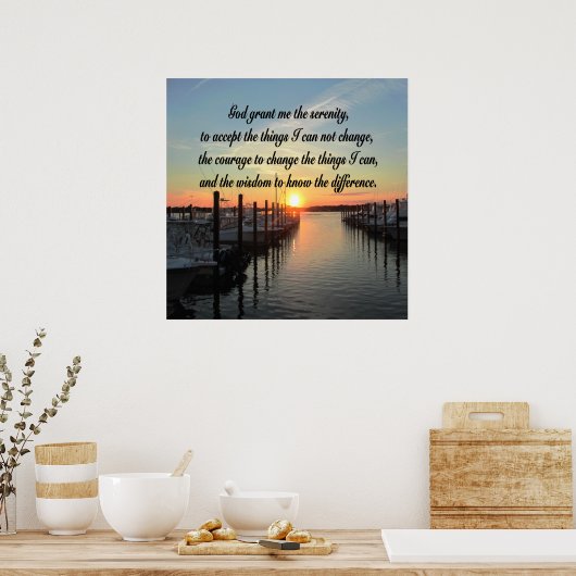 SCHÖNE SERENITY PRAYER SUNSET ORIGINAL POSTER (Küche)