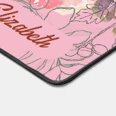 Schöne Serenrosa und gelbe FLauwers Name Schreibtischunterlage (Ecke)