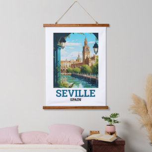 Schöne Sevilla Schönheit Andalusien Spanien Reisen Wandteppich Mit Holzrahmen