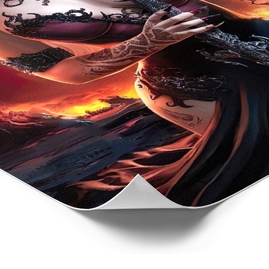 Schöne Sexy Lady Vampire Witz Poster Art (Ecke)