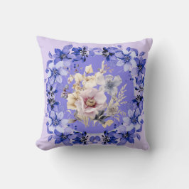 Schöne Shabby Chic Blaue und Rosa Florale Garten Kissen