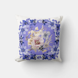 Schöne Shabby Chic Blaue und Rosa Florale Garten Kissen