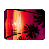 Schöne Shimmery Island Sunset & Sailboat Magnet (Horizontal)