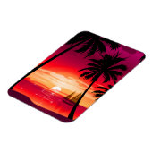 Schöne Shimmery Island Sunset & Sailboat Magnet (Linke Seite)