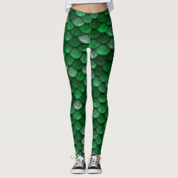 Schöne Shiny Green Mermaid Scales Leggings