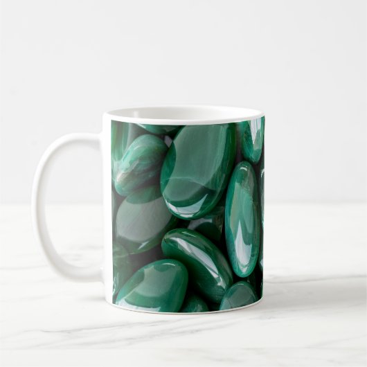 Schöne Shiny Green Polished Stones Kaffeetasse (Links)