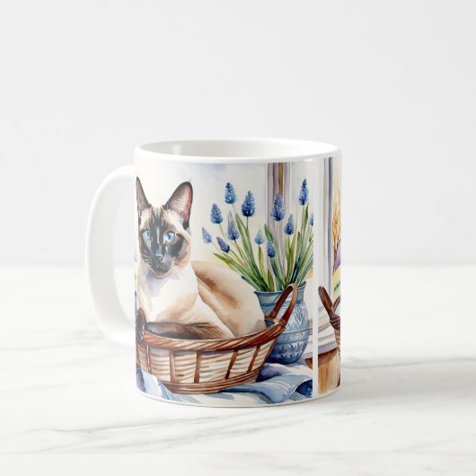 Schöne Siam Katze Breed Ein perfektes Wochenende i Kaffeetasse (Vorderseite Links)